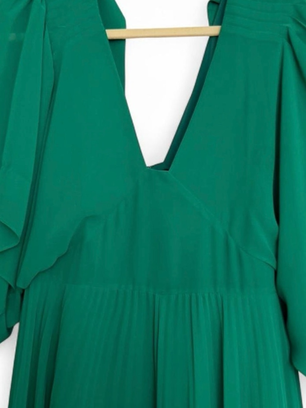 Club Monaco Zorbina Pleated High-Low Dress - Emerald Green - Picture 6 of 8